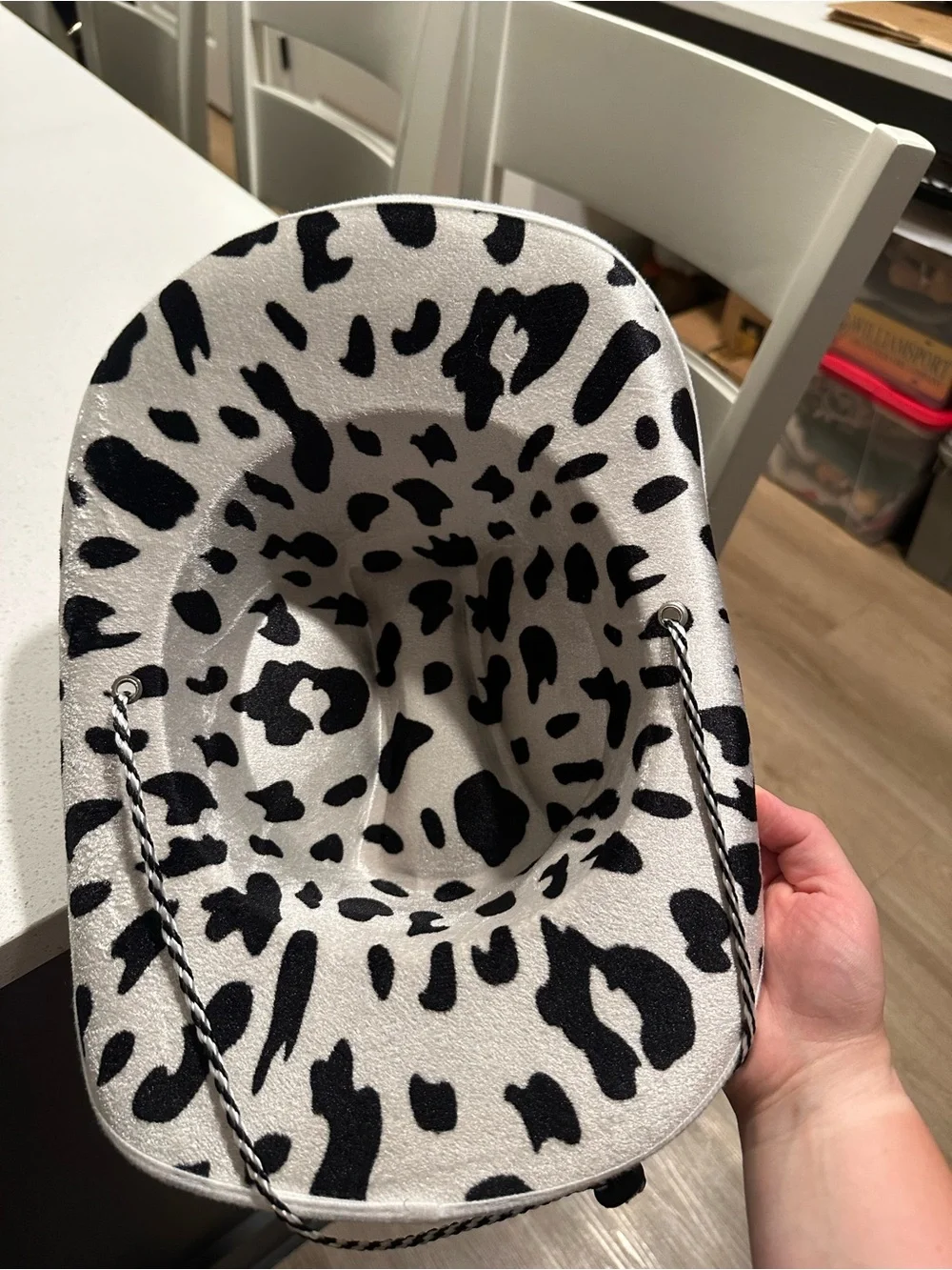 Cow Print Western Cowboy Hat - Black & White